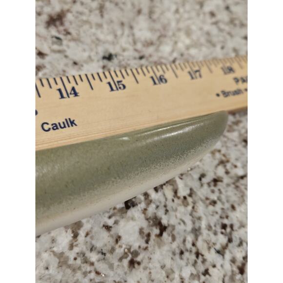 NIB Green Carnevale Of Memphis Pottery 16” Olive Boat Tray Mid Century - Signed - Picture 3 of 6